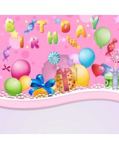 Birthday Balloon Colors Computer Printed Photography Backdrop LMG-959
