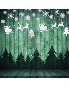 Floor Reindeer Santa Claus Computer Printed Photography Backdrop LMG-969