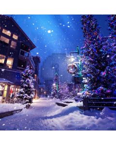Christmas Snow Light Tree Computer Printed Photography Backdrop LMG-973
