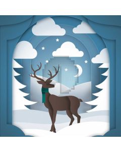 Reindeer Cloud Moon Computer Printed Photography Backdrop LMG-974