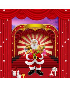 Santa Claus Curtain Stars Gift Computer Printed Photography Backdrop LMG-977