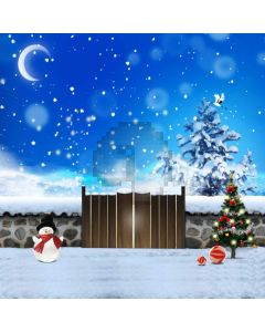Christmas Tree Snow Man Computer Printed Photography Backdrop LMG-981