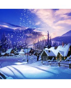 Snow House Tree Computer Printed Photography Backdrop LMG-982