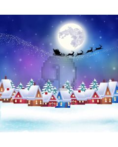 House Snow Tree Reindeer Computer Printed Photography Backdrop LMG-986