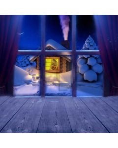 House Snow Fir Computer Printed Photography Backdrop LMG-987