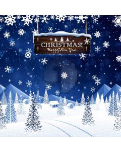 Christmas Snow Cypress Computer Printed Photography Backdrop LMG-997