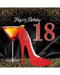 Birthday 18 High Heel Computer Printed Photography Backdrop MSL-101