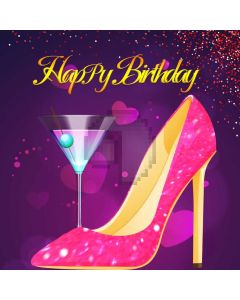 Birthday Party High Heel Computer Printed Photography Backdrop MSL-105
