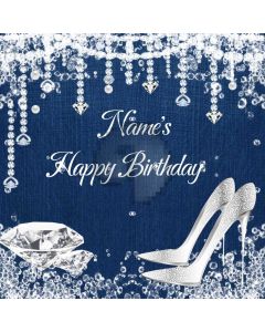 Birthday Party Denim High Heel Computer Printed Photography Backdrop MSL-107