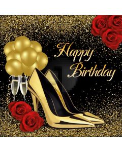 High Heel Golden Rose Computer Printed Photography Backdrop MSL-108
