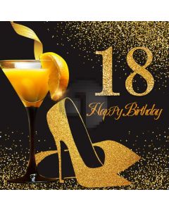 Birthday 18Th Golden Heel Computer Printed Photography Backdrop MSL-111