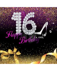 Happy Birthday Merry 16Th Computer Printed Photography Backdrop MSL-118