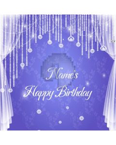 Purple Birthday Curtain Computer Printed Photography Backdrop MSL-119