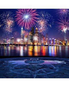 New Year Night Fireworks Computer Printed Photography Backdrop MSL-120