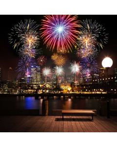 New Year Firecrackers Computer Printed Photography Backdrop MSL-126