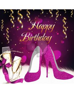 Birthday Heel Purple Computer Printed Photography Backdrop MSL-137