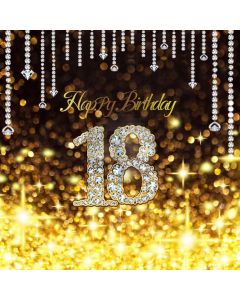 Birthday 18Th Diamonds Shine Computer Printed Photography Backdrop MSL-145