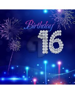 Birthday 16Th Fireworks Computer Printed Photography Backdrop MSL-151