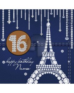 Birthday Tower Denim 16Th Computer Printed Photography Backdrop MSL-155