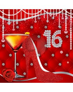 Red 16Th High Heel Diamonds Computer Printed Photography Backdrop MSL-156