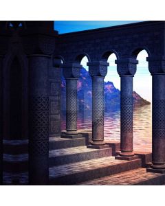 Pillars Sea Stairs Computer Printed Photography Backdrop MSL-158