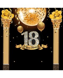 Birthday 18Th Pillar Balloon Computer Printed Photography Backdrop MSL-163