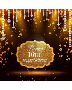 Birthday 16Th Diamonds Computer Printed Photography Backdrop MSL-167