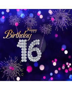 Birthday 16Th Fireworks Computer Printed Photography Backdrop MSL-169