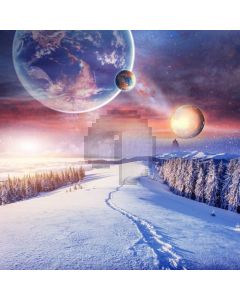 Snow Galaxy Fir Computer Printed Photography Backdrop MSL-178