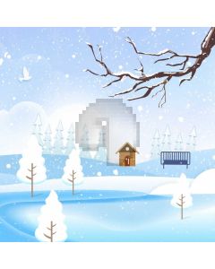 Snow Tree House Computer Printed Photography Backdrop MSL-181