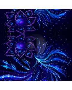 Blue Theme Purple Flowers Computer Printed Photography Backdrop MSL-196