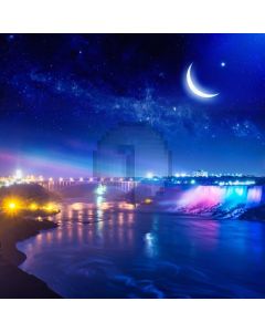 New Moon Night Sky Stars Computer Printed Photography Backdrop MSL-202