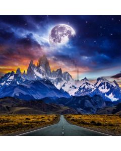 Mountain Long Road Night Computer Printed Photography Backdrop MSL-203