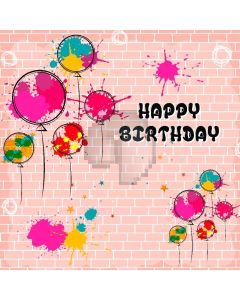 Birthday Party Various Brick Wall Computer Printed Photography Backdrop MSL-205
