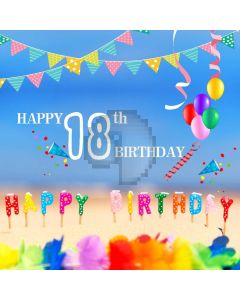 Birthday Colorful Flags 18Th Computer Printed Photography Backdrop MSL-220