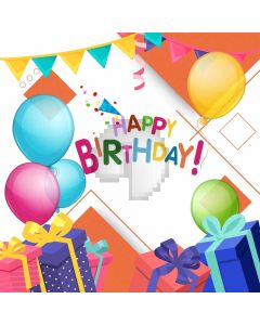 Birthday Gifts Balloon Flag Computer Printed Photography Backdrop MSL-230
