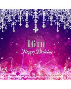 Birthday Party 16Th Diamonds Computer Printed Photography Backdrop MSL-236