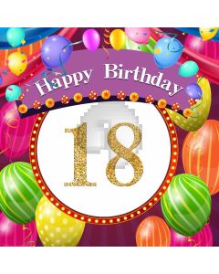 18Th Birthday Colorful Balloons Computer Printed Photography Backdrop MSL-238