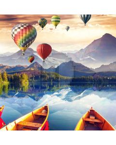 Nature Boat Hill Balloon Computer Printed Photography Backdrop MSL-245