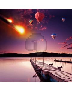 Balloon Sun Ship Sea Mountain Computer Printed Photography Backdrop MSL-246