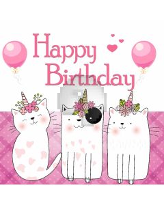 Birthday Party Balloon Cats Computer Printed Photography Backdrop MSL-248