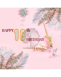 Birthday Party Tree Leaves 18Th Computer Printed Photography Backdrop MSL-252