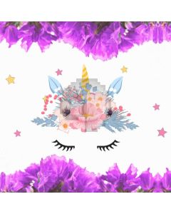 Birthday Party Purple Flower Computer Printed Photography Backdrop MSL-253