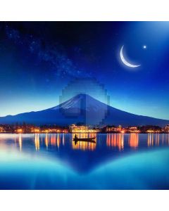 New Moon Moutain Boat Computer Printed Photography Backdrop MSL-272