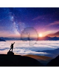 Person Cloud Dawn Hill Computer Printed Photography Backdrop MSL-273