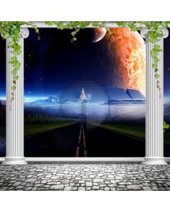 Balcony Landscape Strong Pillar Computer Printed Photography Backdrop MSL-280