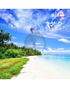 Sea Warm Breeze Tree Computer Printed Photography Backdrop MSL-285