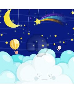 Crescent Star Balloon Cloud Computer Printed Photography Backdrop MSL-328
