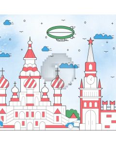 Church Clock Car Plane Computer Printed Photography Backdrop MSL-329