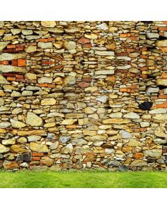 Stone Wall Grassland Computer Printed Photography Backdrop MSL-336